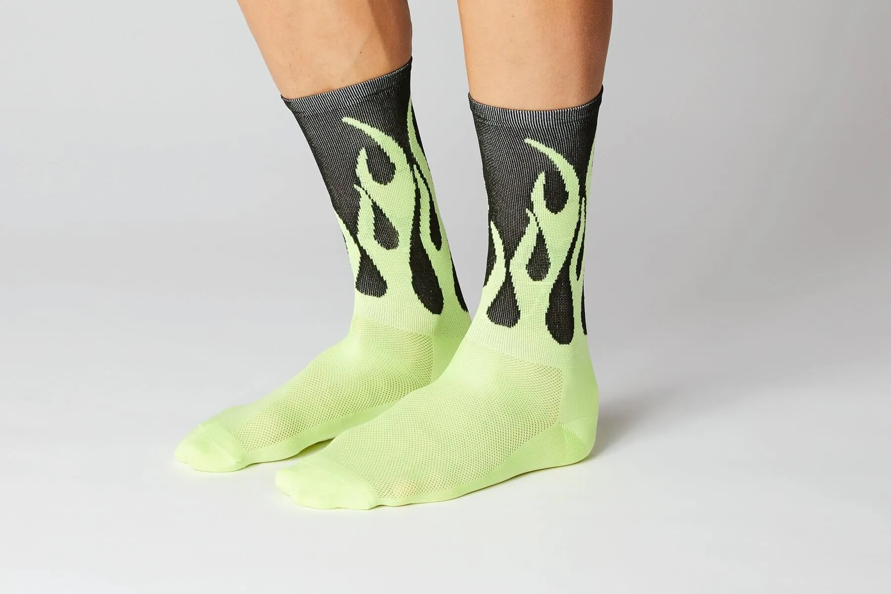 #11_08 Flames Socks - Black / Neon