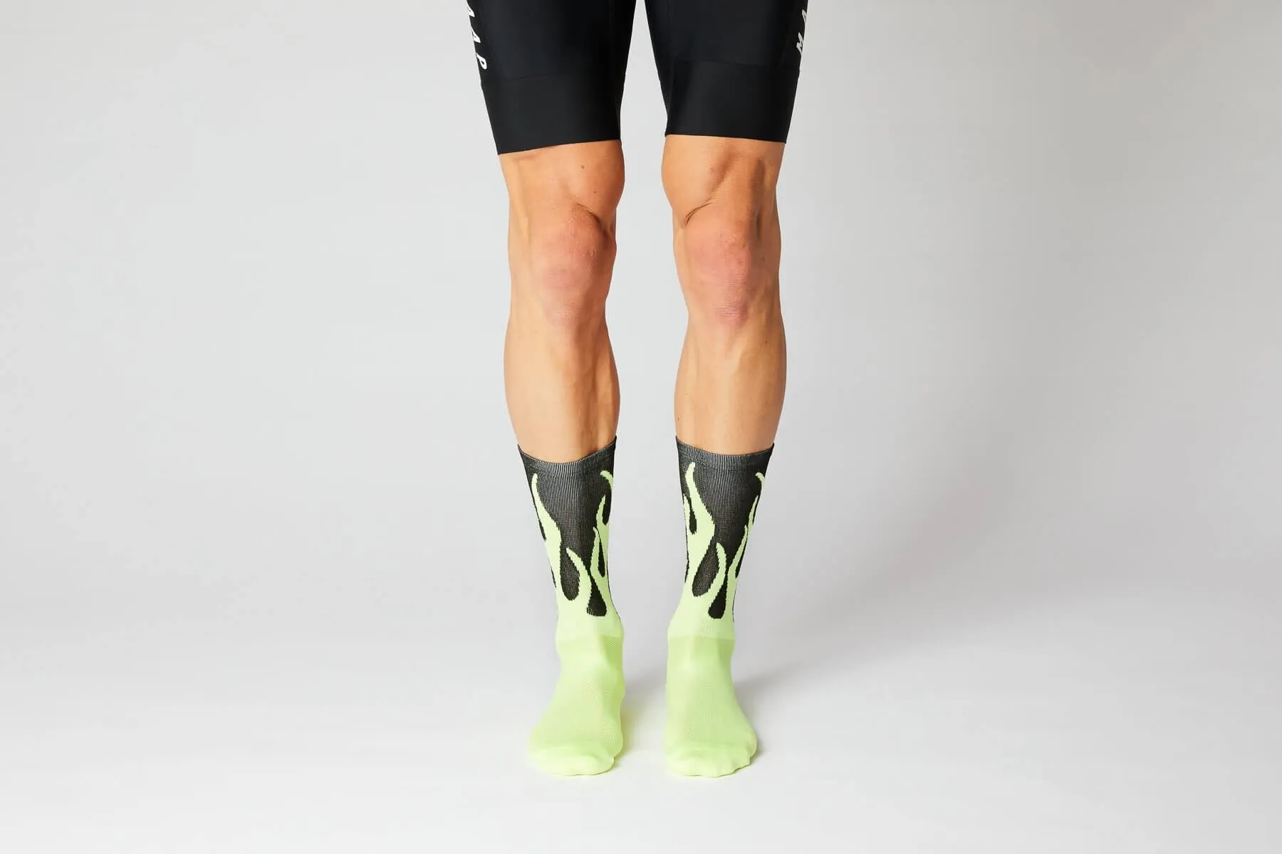#11_08 Flames Socks - Black / Neon