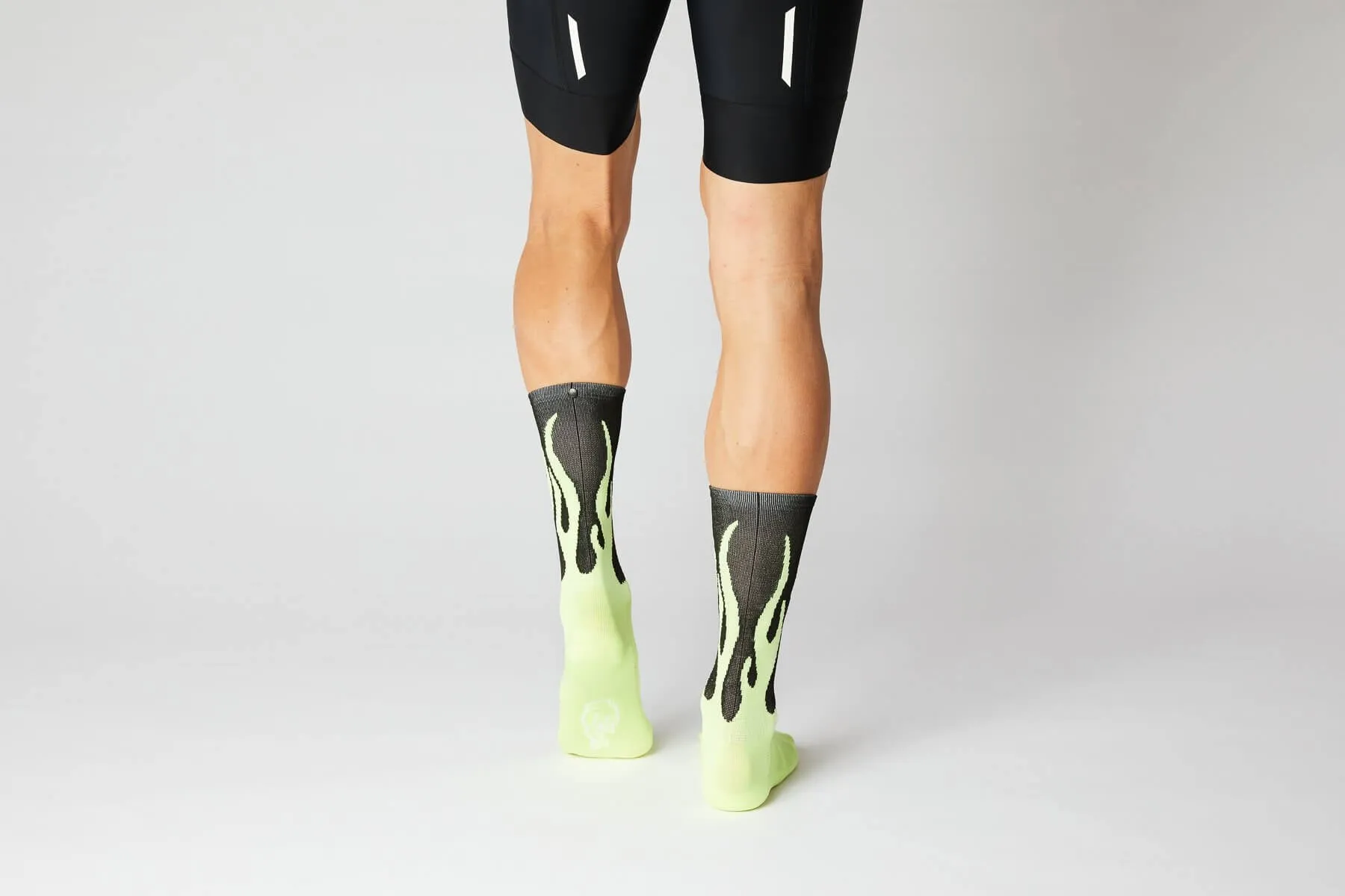 #11_08 Flames Socks - Black / Neon