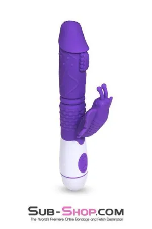 1498M      Fluttering Butterfly Purple Soft Vibrator with Clit Stimulator