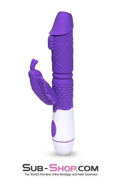 1498M      Fluttering Butterfly Purple Soft Vibrator with Clit Stimulator