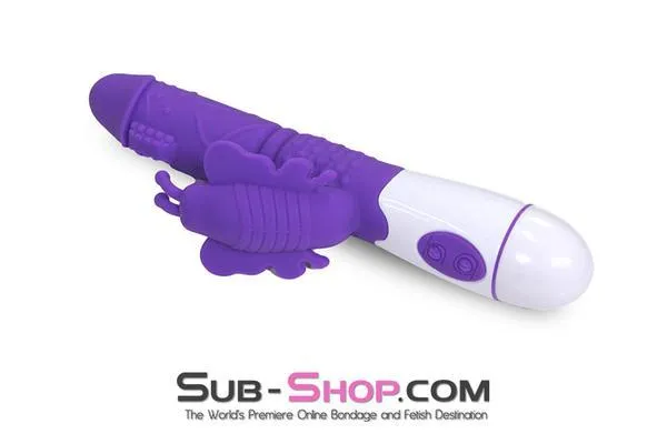 1498M      Fluttering Butterfly Purple Soft Vibrator with Clit Stimulator