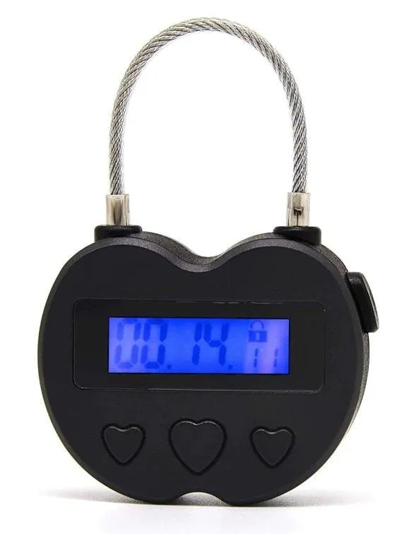 2747M      Heart Shaped Time Lock USB Rechargeable Lock, The Ultimate Self Bondage Lock