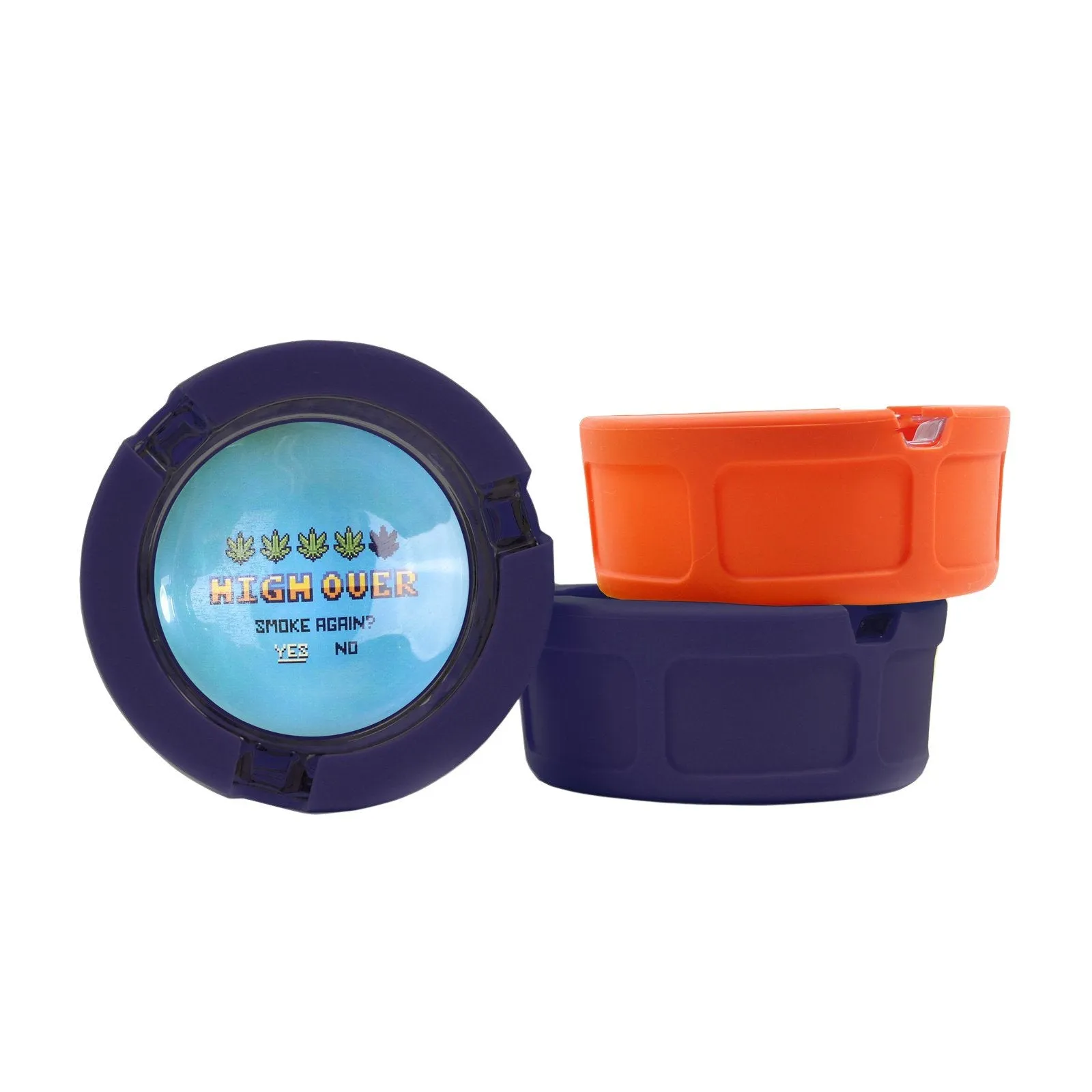 3" Ugly House Ashtray Silicone & Glass - High Over - (6 Count Display)