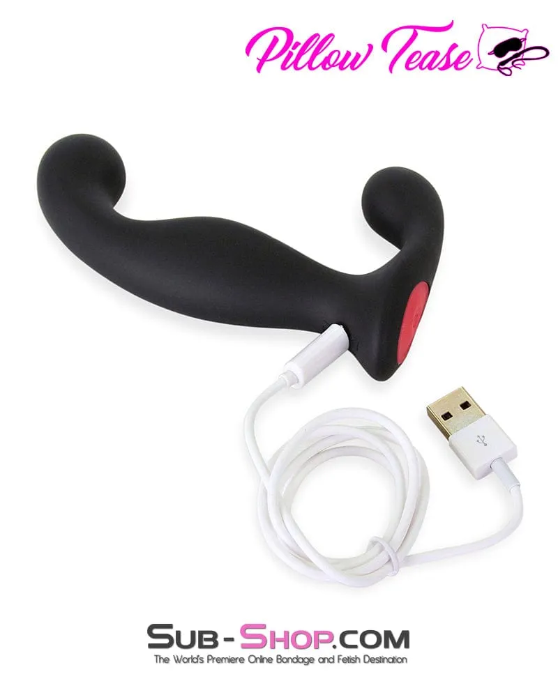 7145M      18 Function Rechargeable Wireless Remote Control Black Silicone Waterproof Prostate Massager