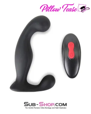 7145M      18 Function Rechargeable Wireless Remote Control Black Silicone Waterproof Prostate Massager