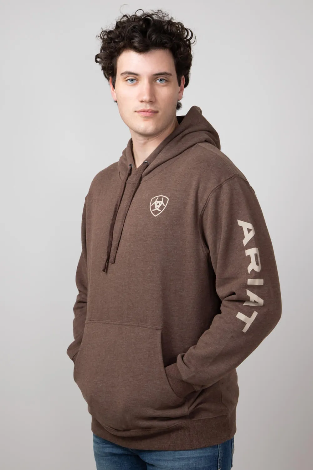 Ariat Logo Hoodie for Men in Chestnut | 10052769-CHESTNUT