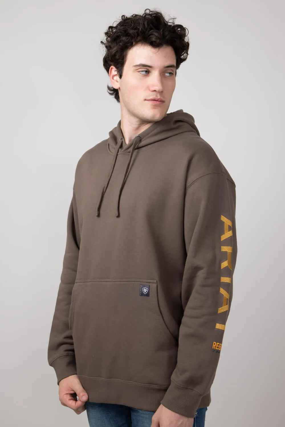 Ariat Rebar Graphic Hoodie for Men in Chocolate Chip | 10052867-CHOCLATECHIP