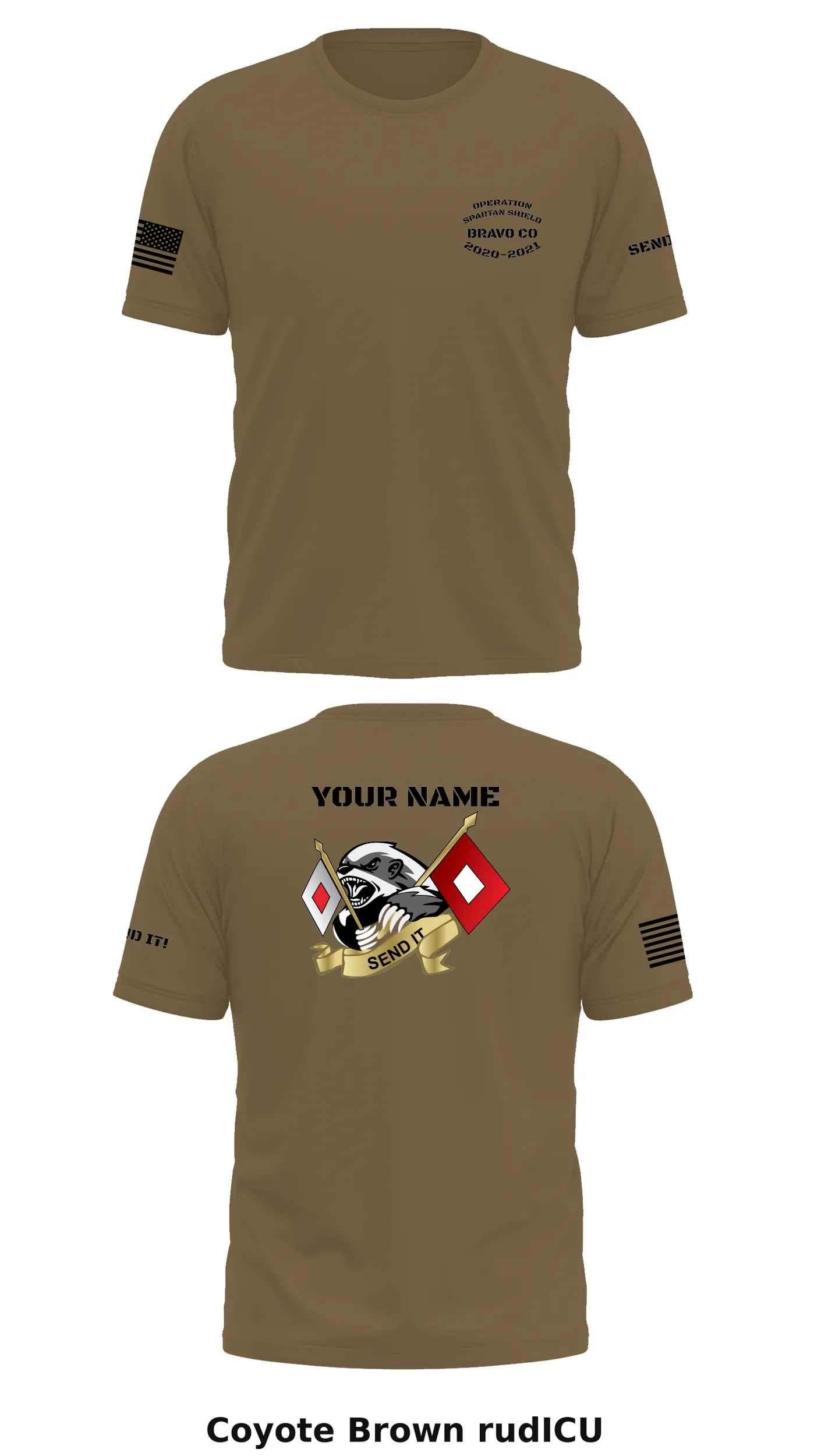B Co 146 ESB Store 1 - Coyote Brown Core Men's SS Performance Tee - rudICU