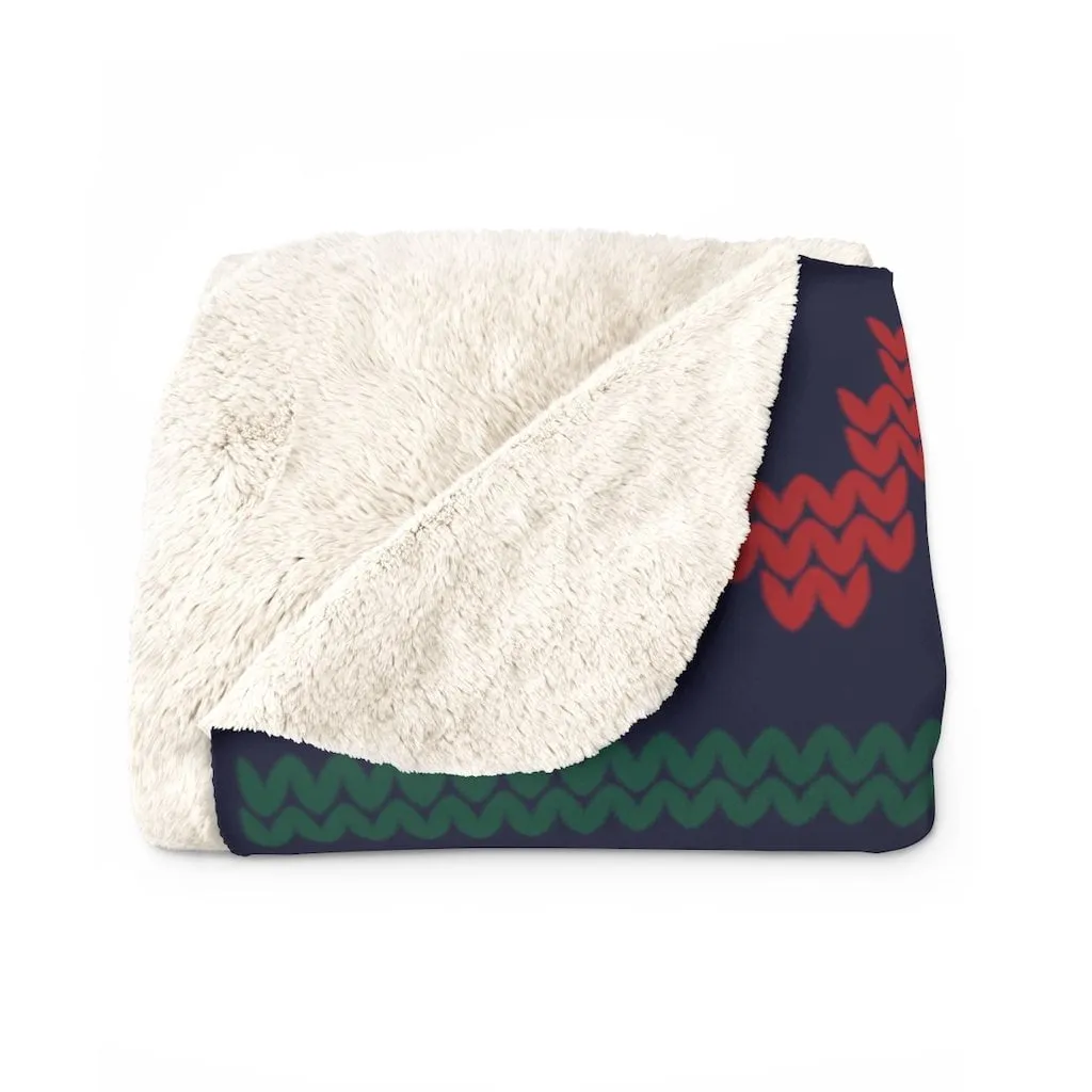 Beer Tree Ugly Holiday Sweater  Sherpa Fleece Blanket