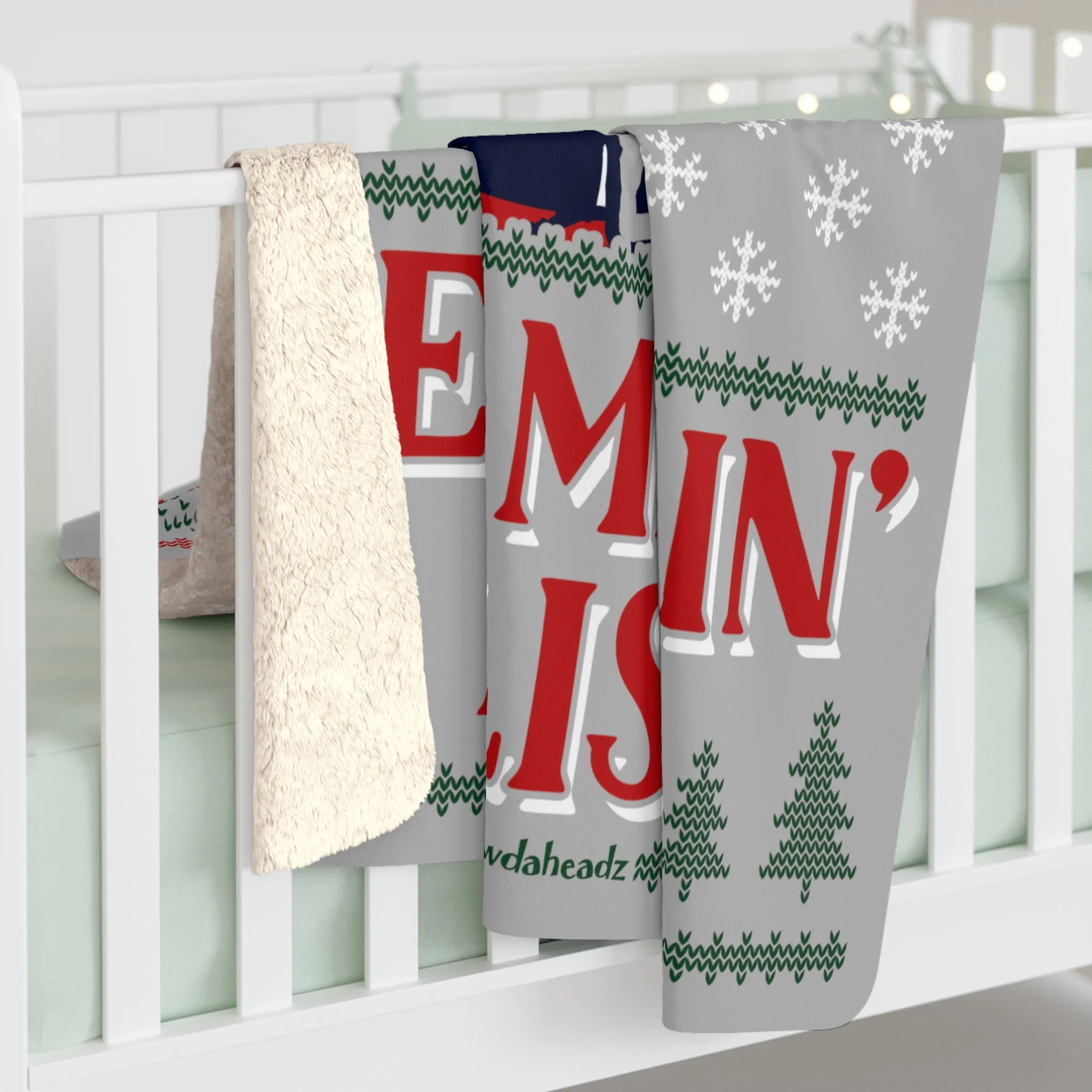 Belichick Is Coming To Town Holiday Sherpa Fleece Blanket