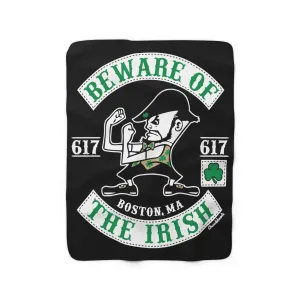 Beware of the Irish Sherpa Fleece Blanket
