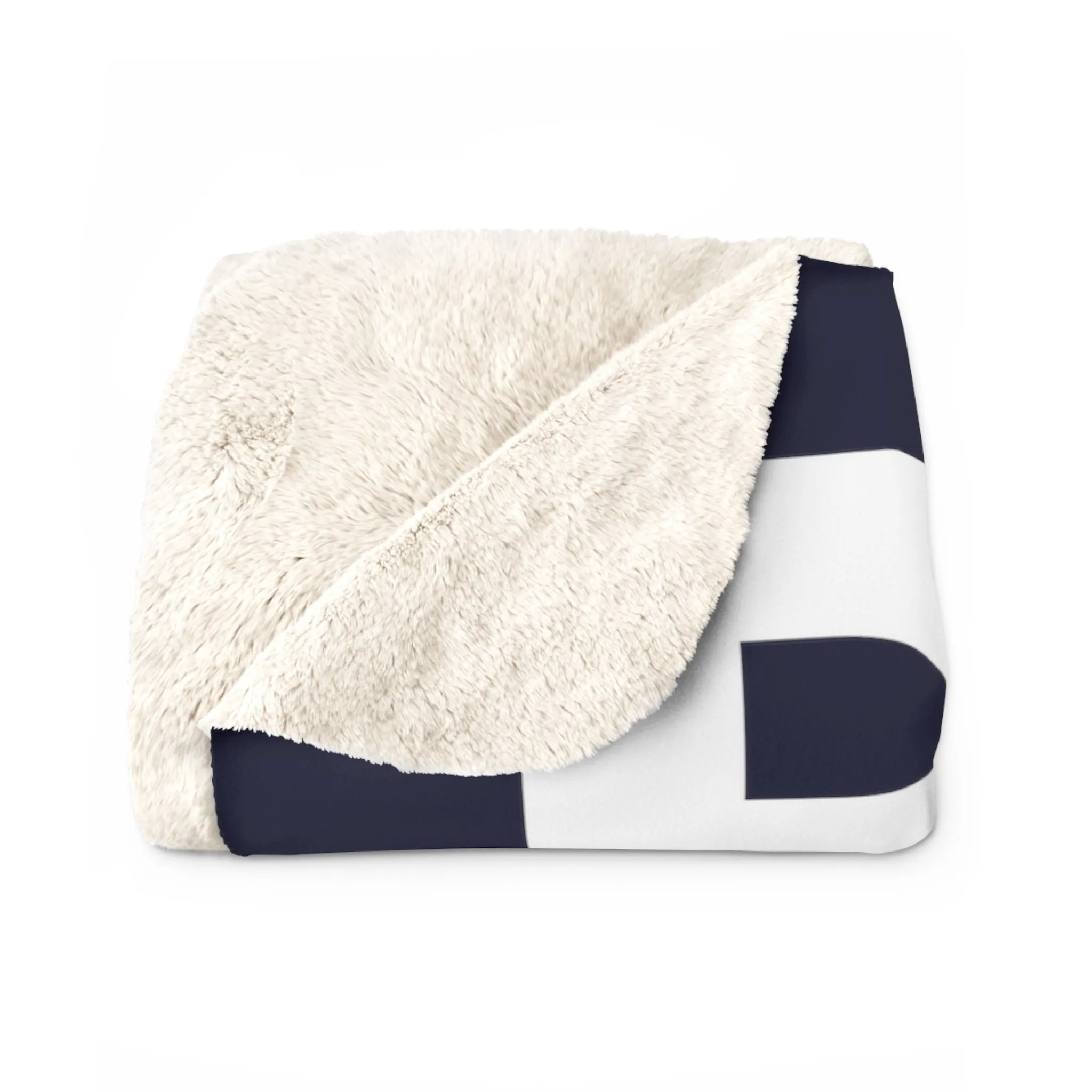BOS Airport Code Sherpa Fleece Blanket