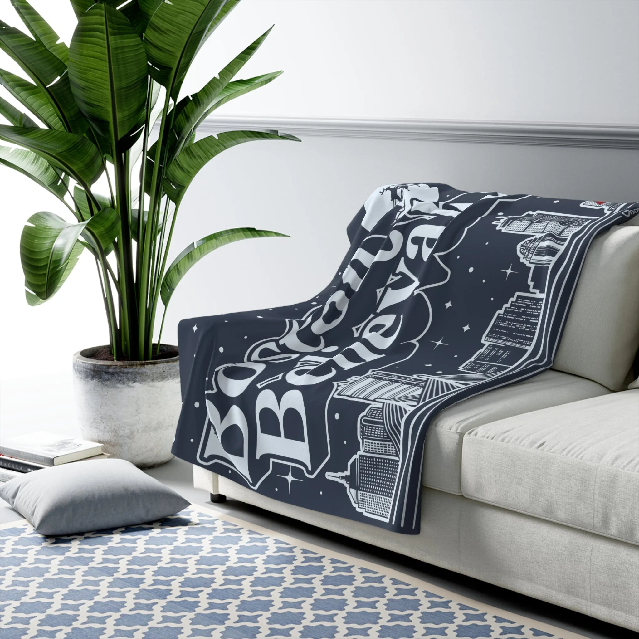 Boston Believah Holiday Sherpa Fleece Blanket