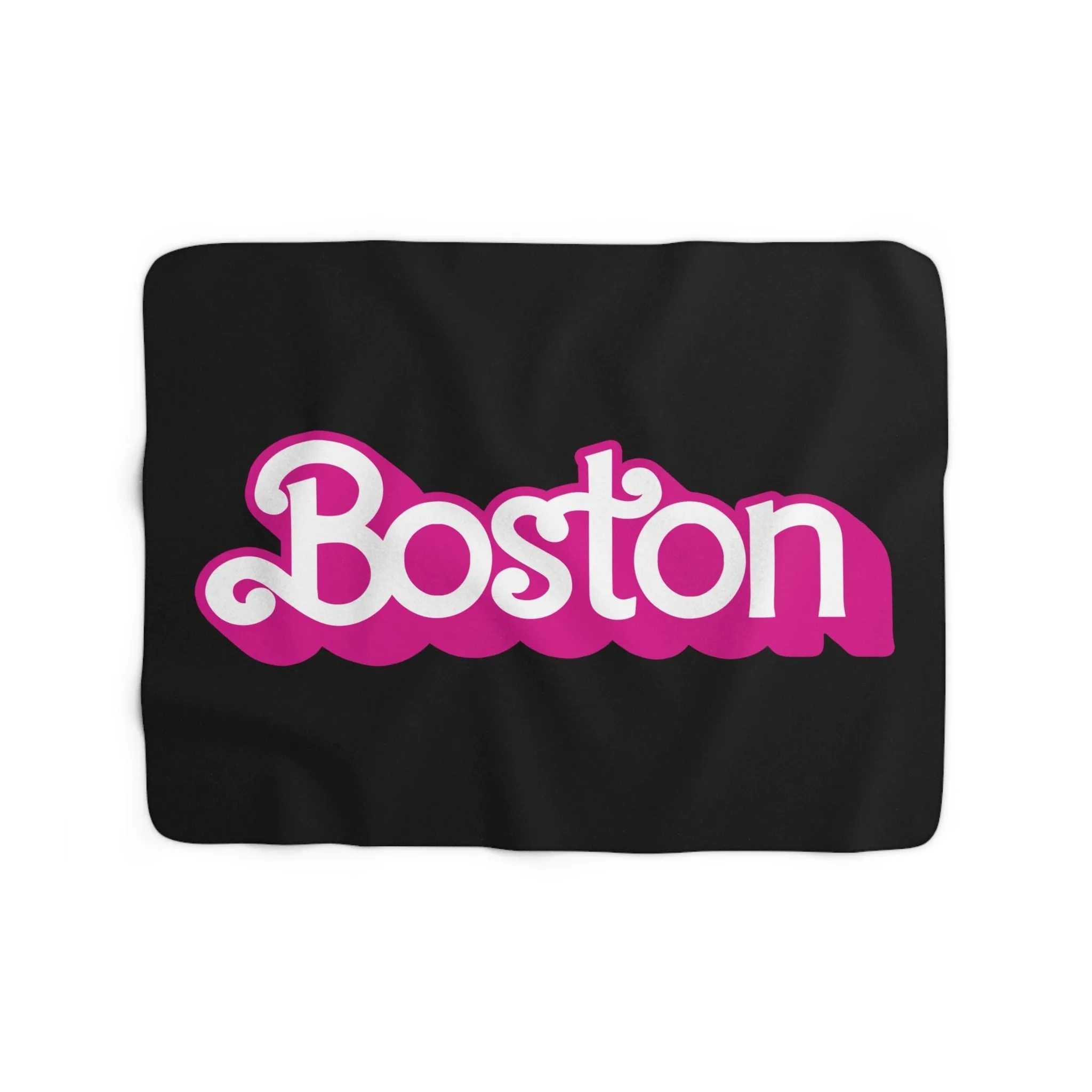 Boston Pink Logo Sherpa Fleece Blanket