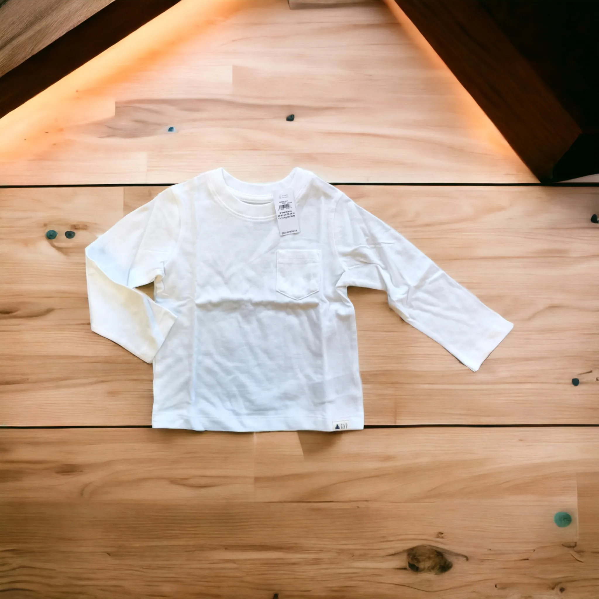 BOY SIZE 2 YEARS - Baby GAP, White Cotton T-Shirt NWT B3
