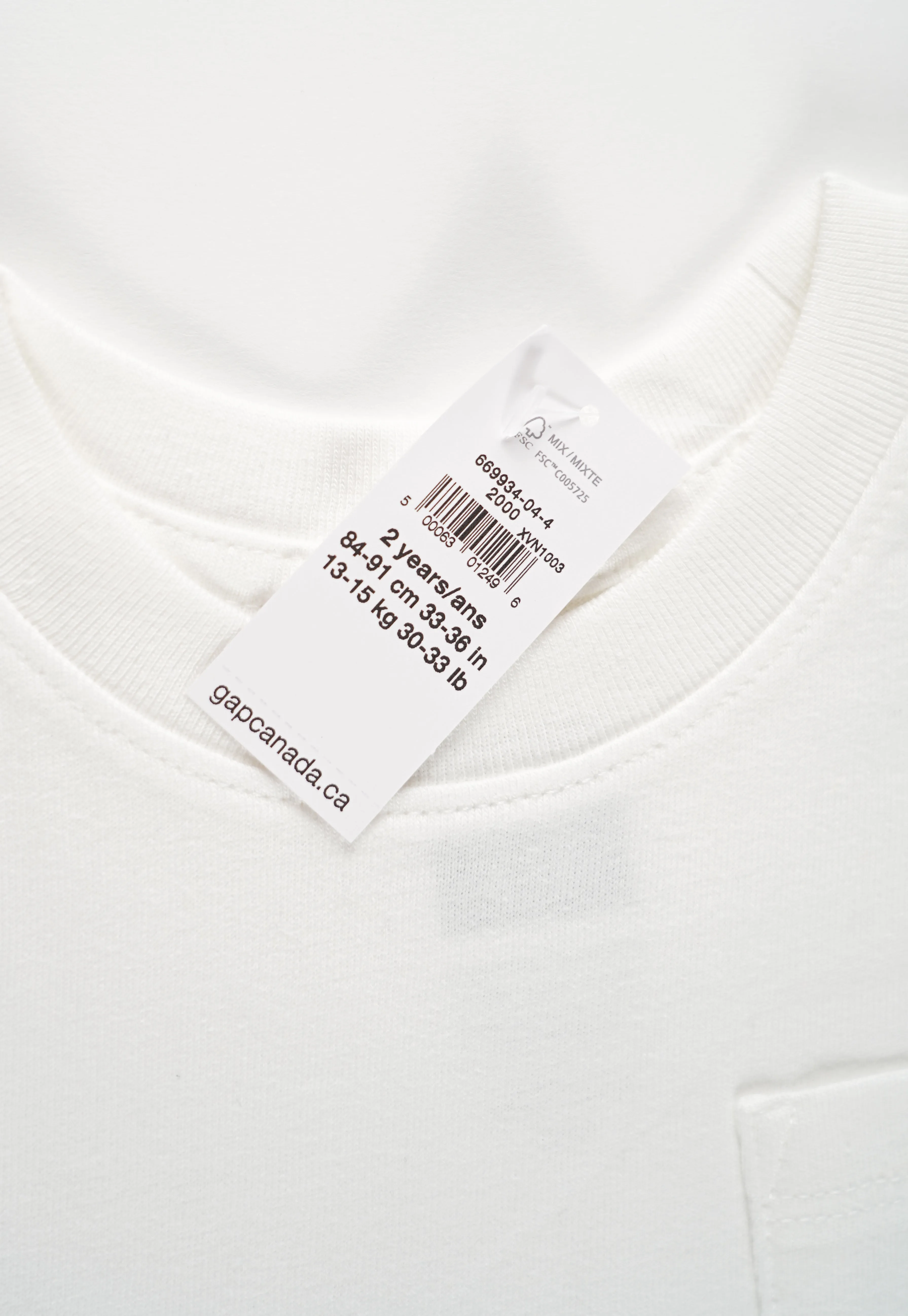 BOY SIZE 2 YEARS - Baby GAP, White Cotton T-Shirt NWT B3