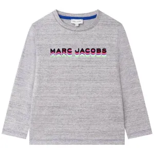 Boys Grey 3D Logo Long Sleeve T-Shirt