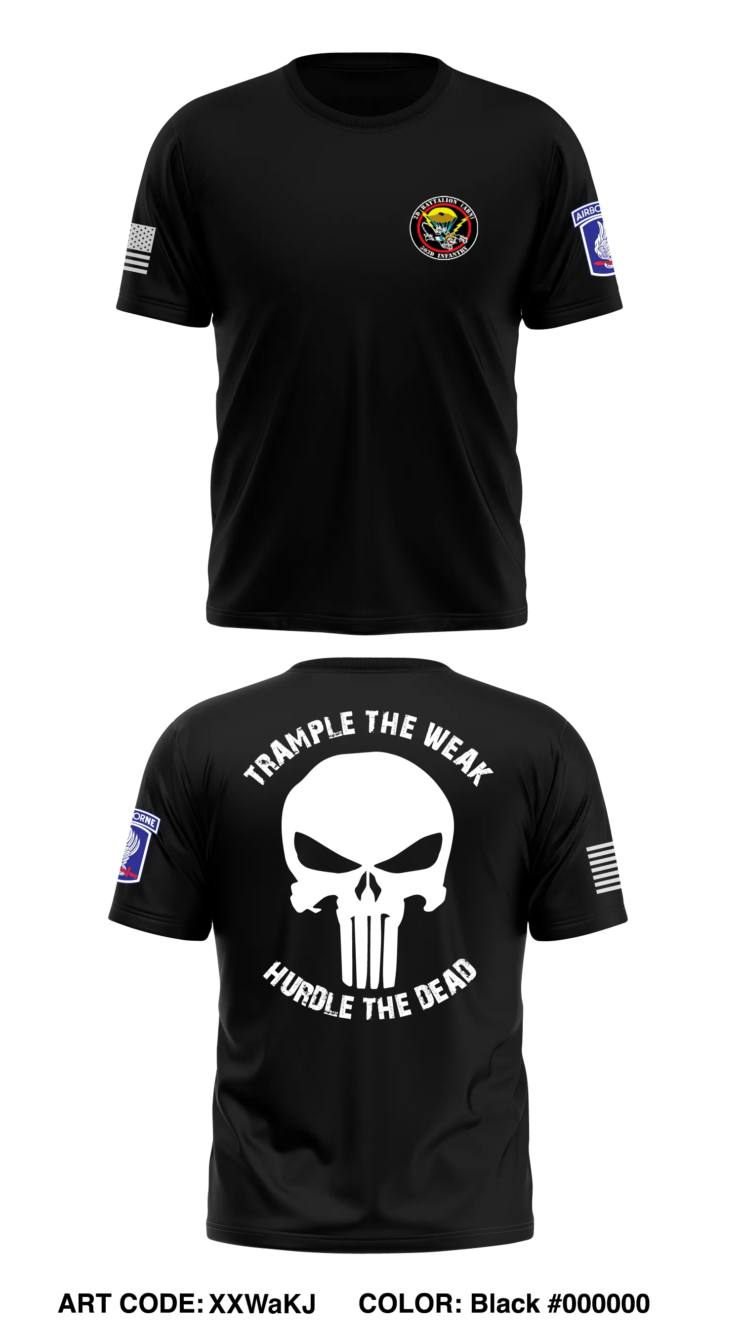 C Co, 2 BN, 503rd  Store 1 Core Men's SS Performance Tee - XXWaKJ