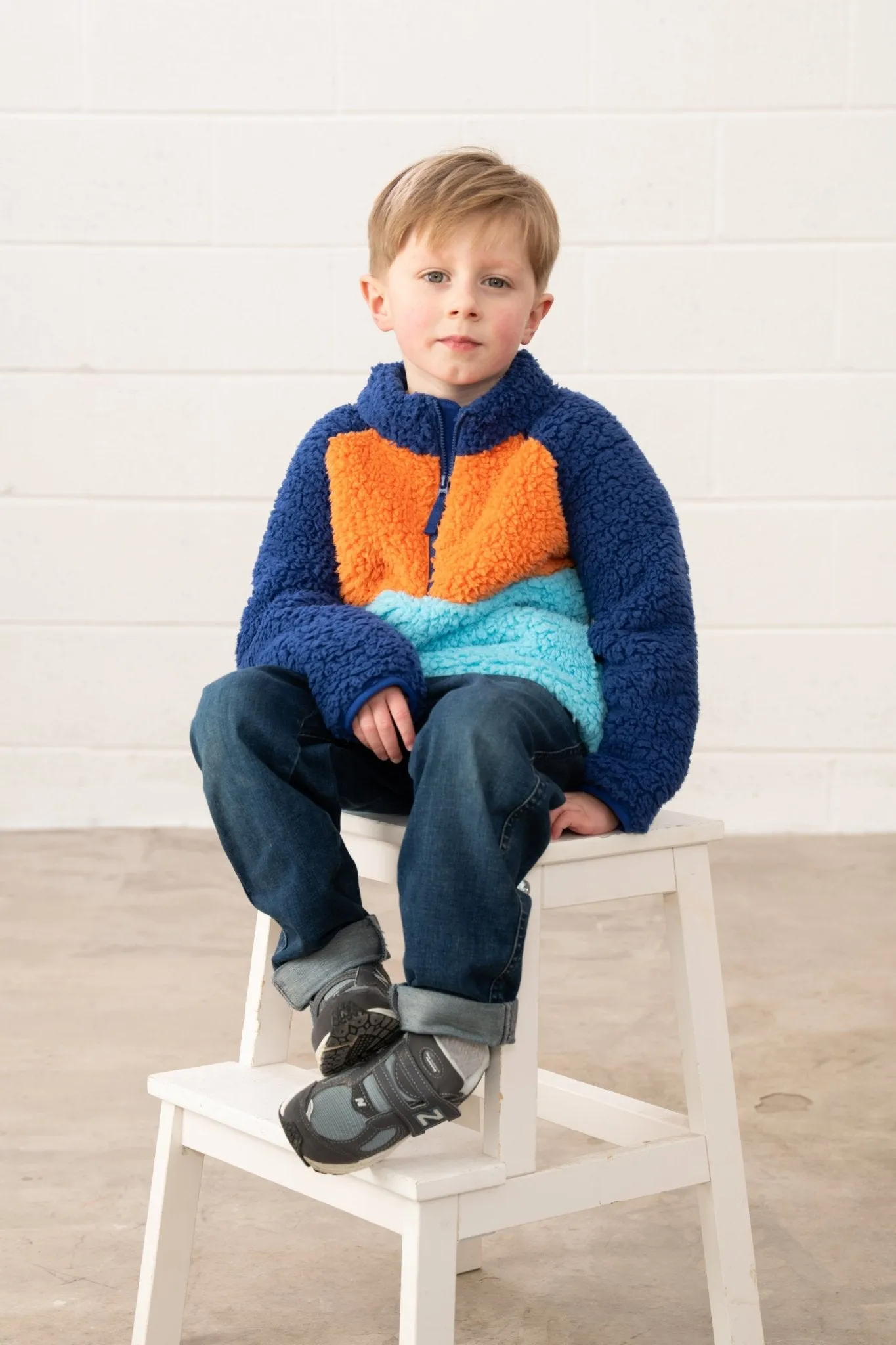 Caden Fleece - Navy Blue Orange