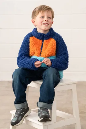 Caden Fleece - Navy Blue Orange