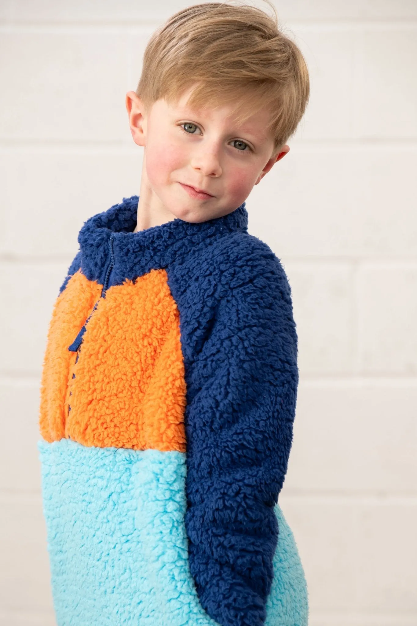 Caden Fleece - Navy Blue Orange