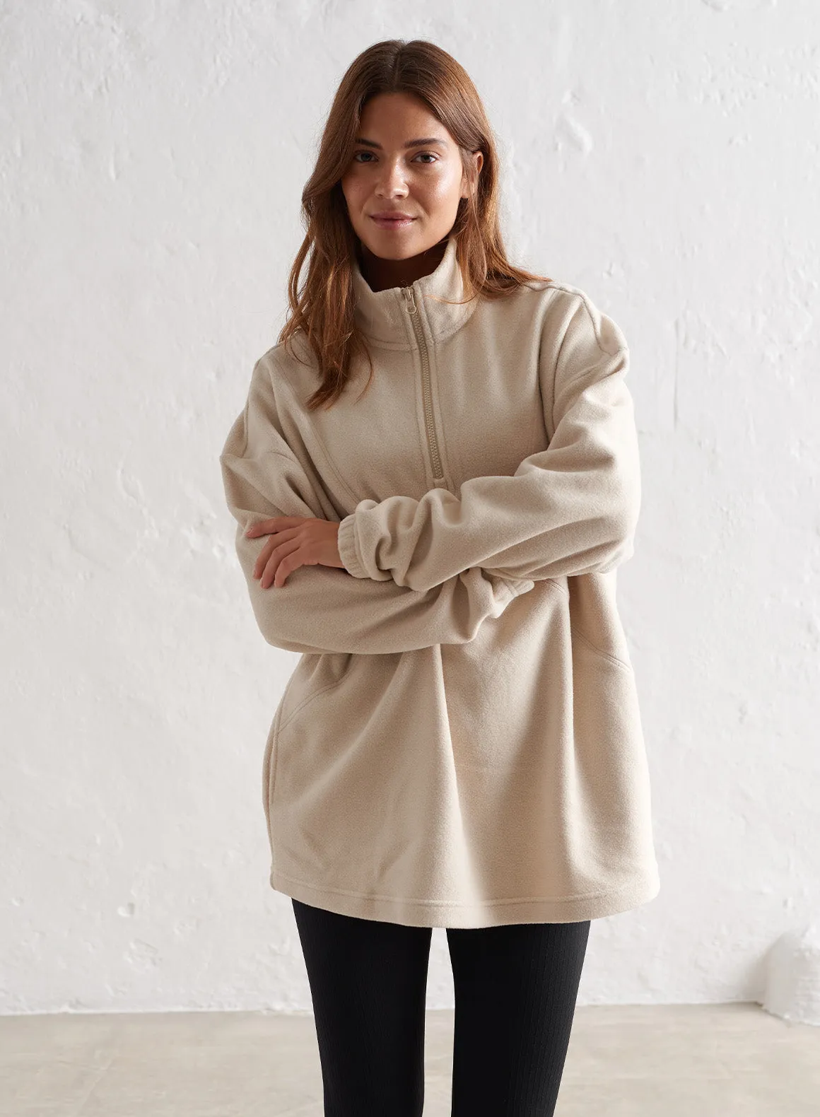 Café Au Lait Fleece Half Zip