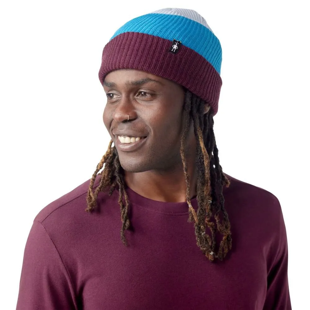 Cantar Colorblock Beanie-Eggplant Plaid