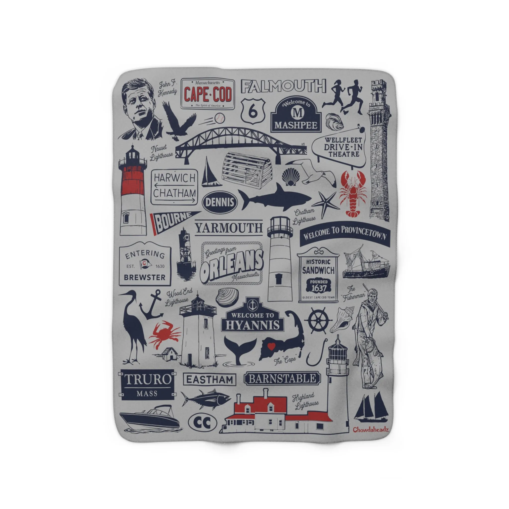 Cape Cod Tourist Attraction Sherpa Fleece Blanket