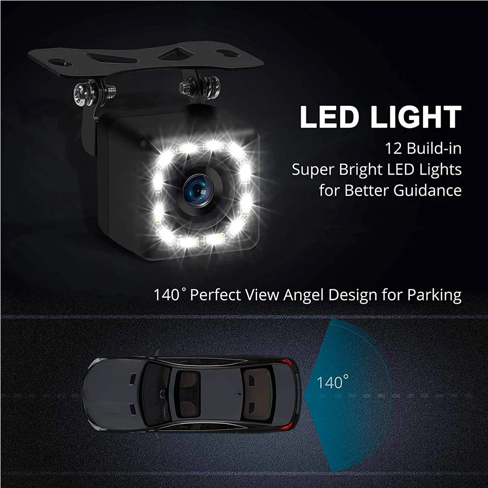 Car Rear View Camera Ultra HD Waterproof 40° Wide View Angle with Multiple Mount Brackets