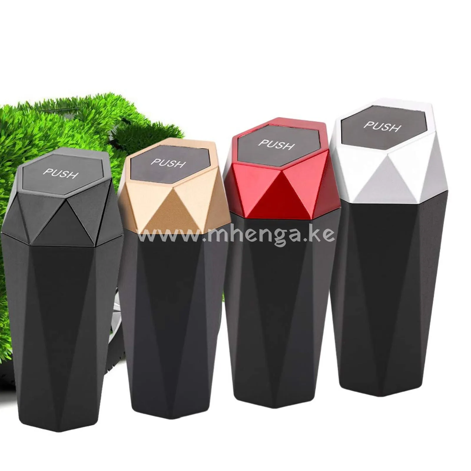 Car Trash Can with Lid, New Car Dustbin Diamond Design, Leakproof Vehicle Trash Bin, Mini Garbage Bin for Automotive Car, Home, Office, Kitchen, Bedroom