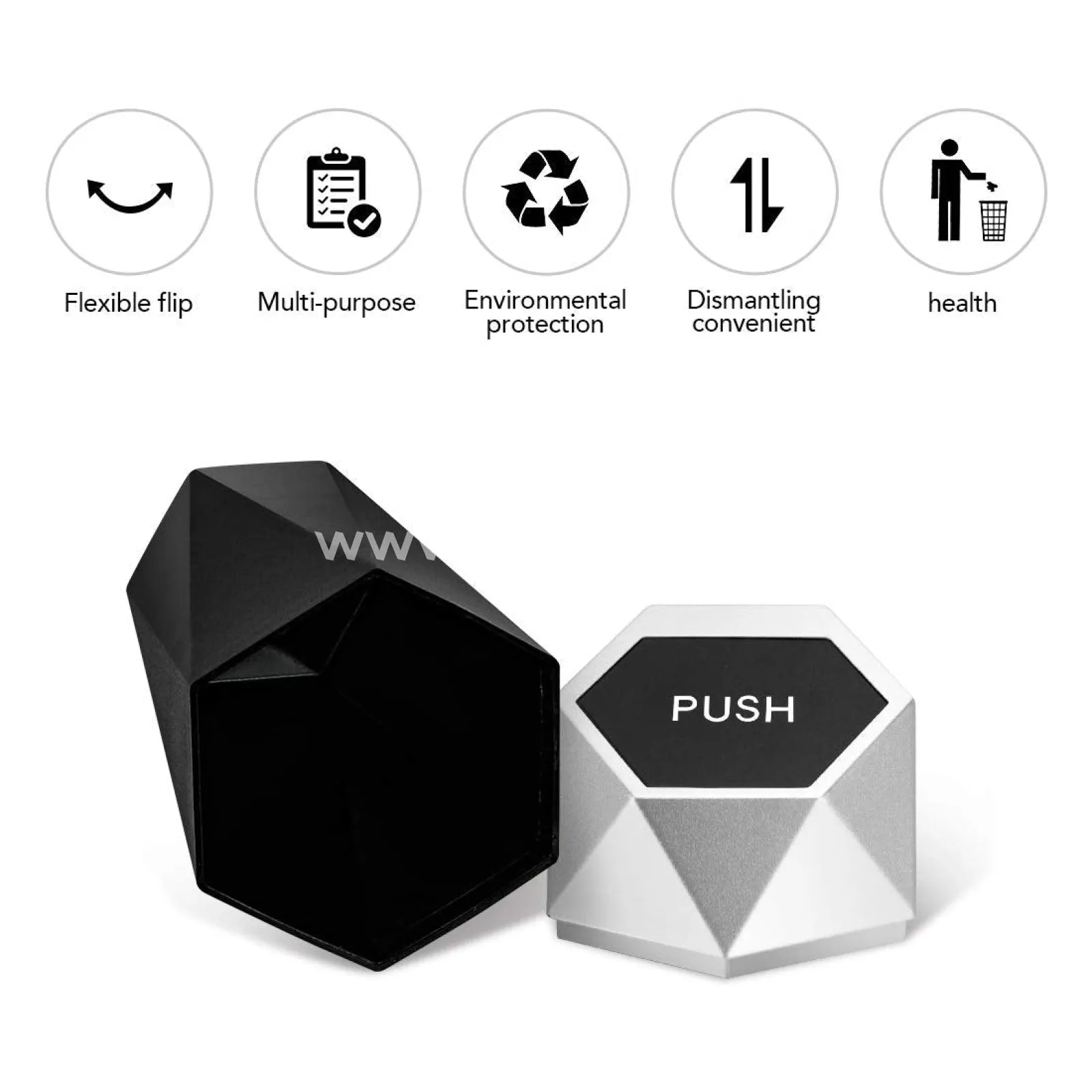 Car Trash Can with Lid, New Car Dustbin Diamond Design, Leakproof Vehicle Trash Bin, Mini Garbage Bin for Automotive Car, Home, Office, Kitchen, Bedroom