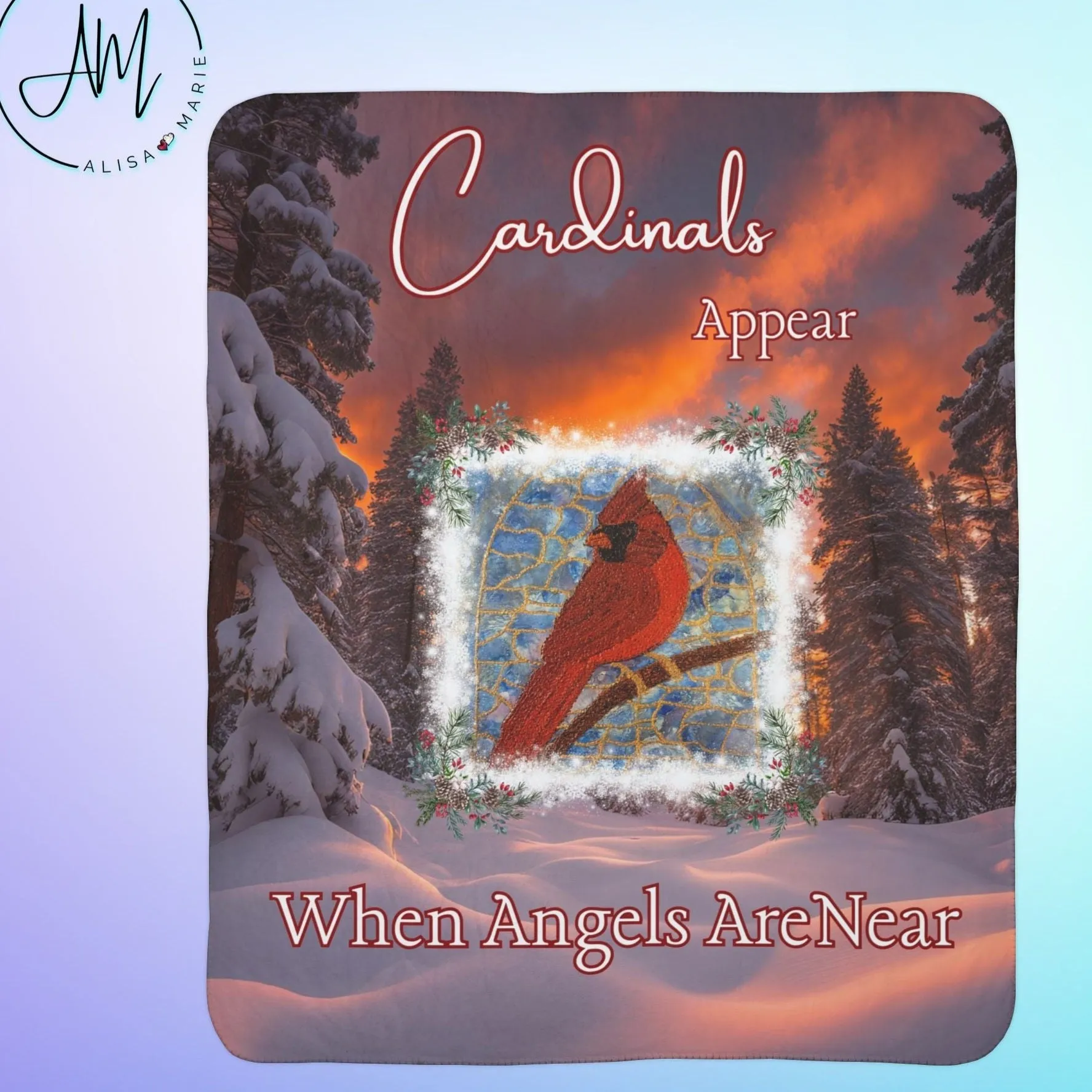 Cardinal Fleece Sherpa Blanket - Always Beside You -Special Occasion Gift