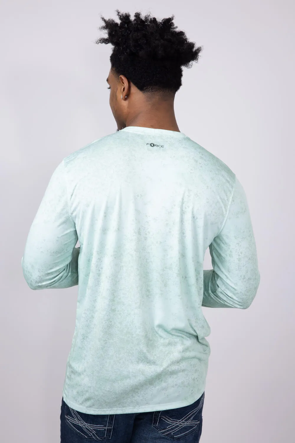 Carhartt Force Sun Defender Lightweight Print Long Sleeve T-Shirt for Men in Green | 106779-HM9-SKY