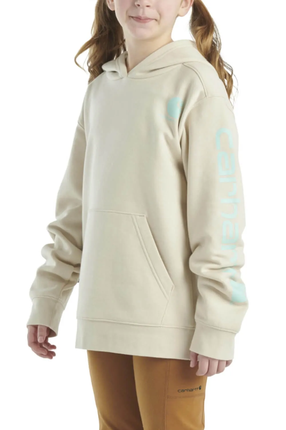 Carhartt Kids Graphic Hoodie for Girls in Malt | CA7057-T72-XC2-MALT