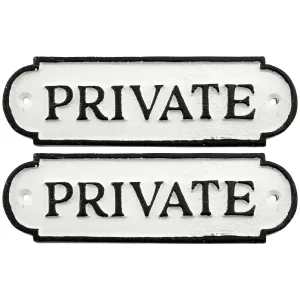 Cast Iron Private Signs (Case of 48)