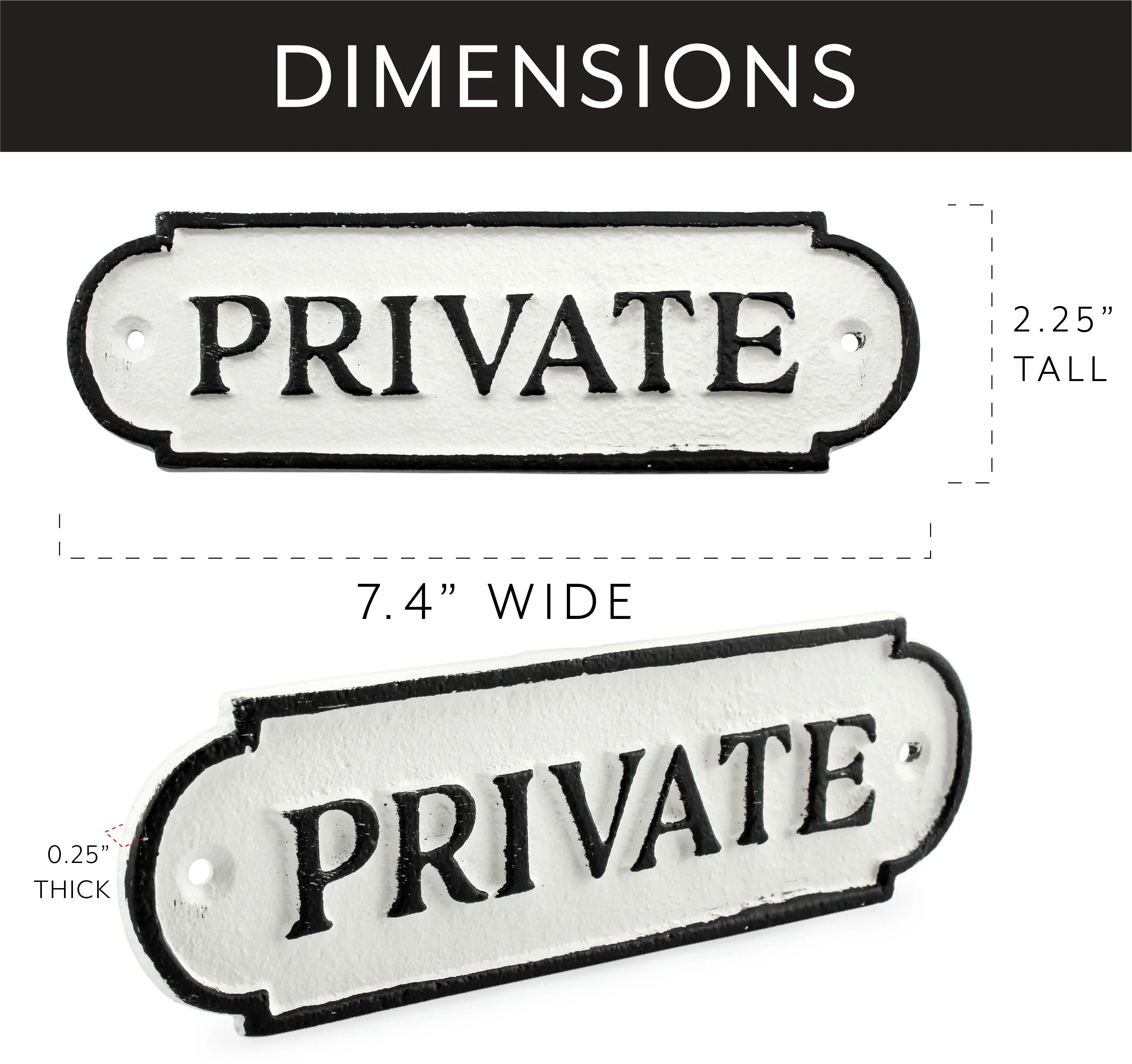 Cast Iron Private Signs (Case of 48)