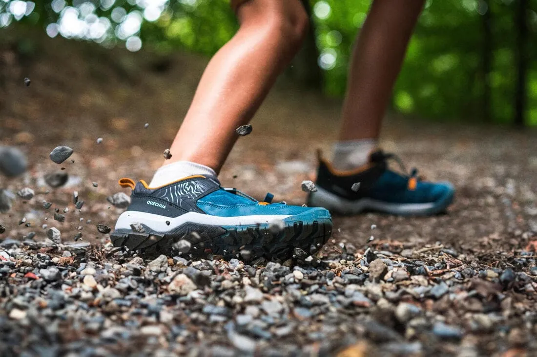 Chaussures de randonnée enfant à laçage rapide Crossrock grise du 35 AU 38