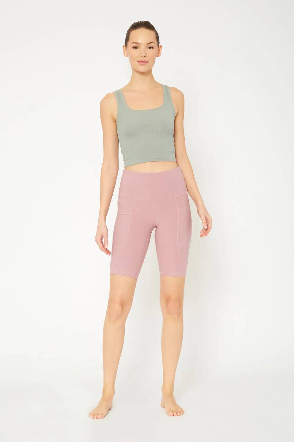 Cover Girl label mid rise biker shorts