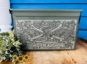 Don't Tread on Me Engraved 50 Cal Ammo Can