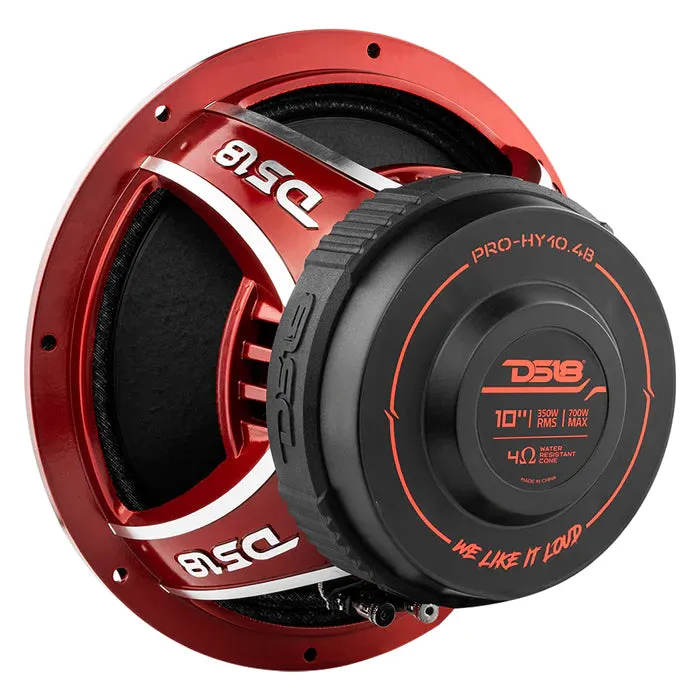 DS18 PRO 10" Hybrid Mid-Range Loudspeaker with Built-in Driver 350 Watts Rms 4-Ohm (Single Unit)