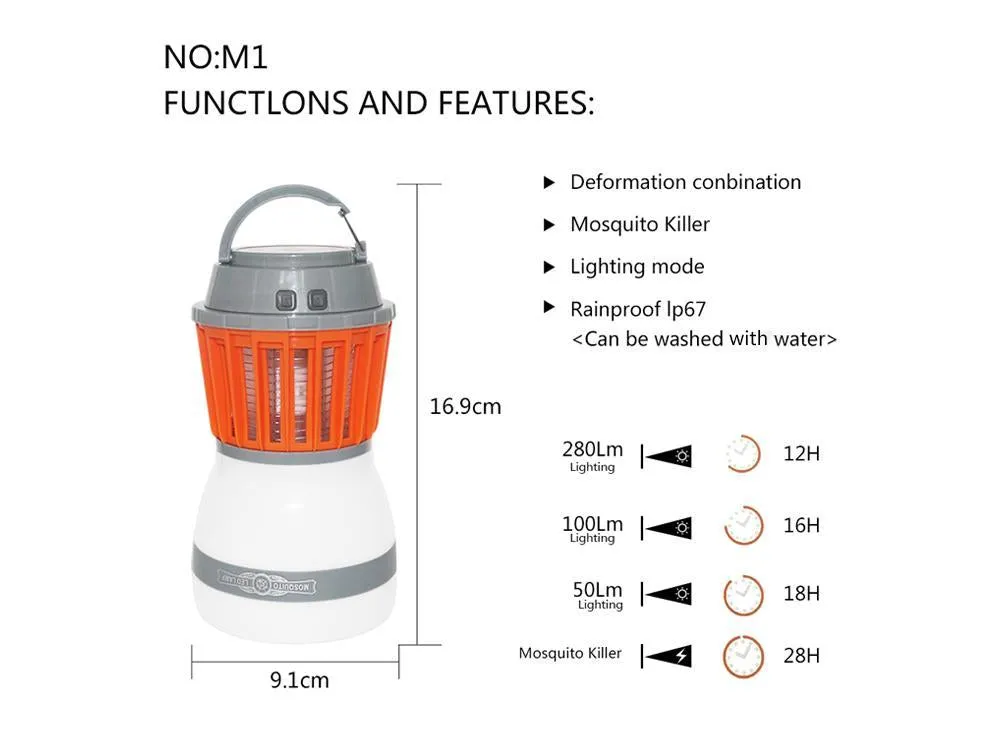 Dual Function Mosquito Killer Camping Lantern