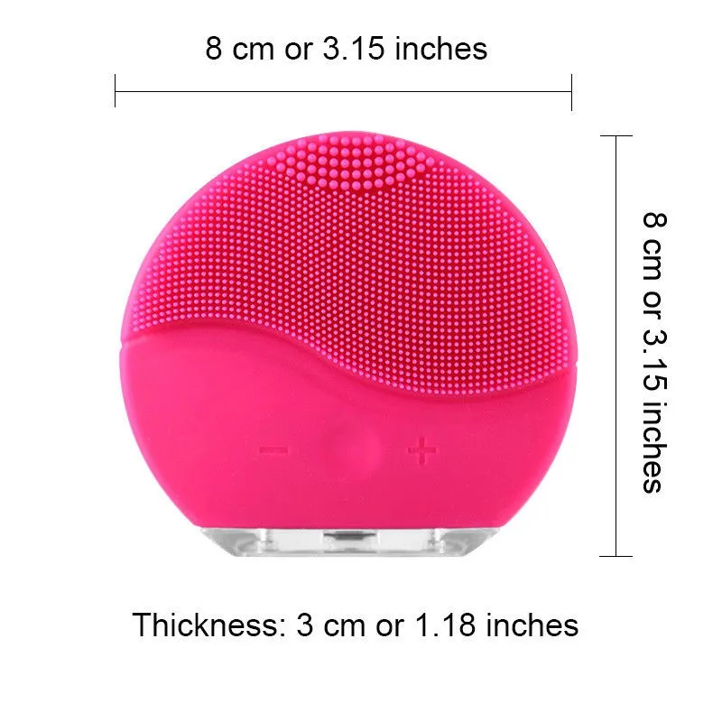 Electric Silicone Face Cleansing Brush Sonic Vibration Massage USB Rechargeable Smart Ultrasonic Face Cleaner blue