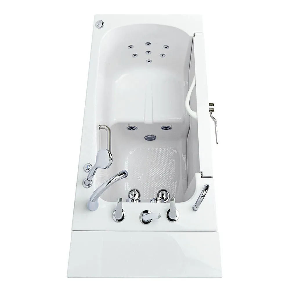 Ella Wheelchair Transfer 30"x52" Acrylic Hydro Massage Walk-In Bathtub with Left Outward Swing Door, 5 Piece Fast Fill Faucet
