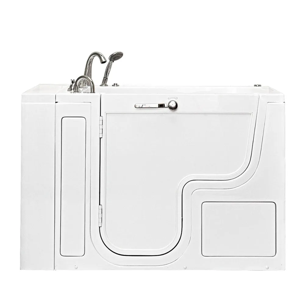 Ella Wheelchair Transfer 30"x52" Acrylic Hydro Massage Walk-In Bathtub with Left Outward Swing Door, 5 Piece Fast Fill Faucet