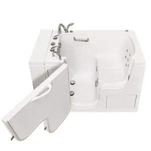 Ella Wheelchair Transfer 30"x52" Acrylic Hydro Massage Walk-In Bathtub with Left Outward Swing Door, 5 Piece Fast Fill Faucet