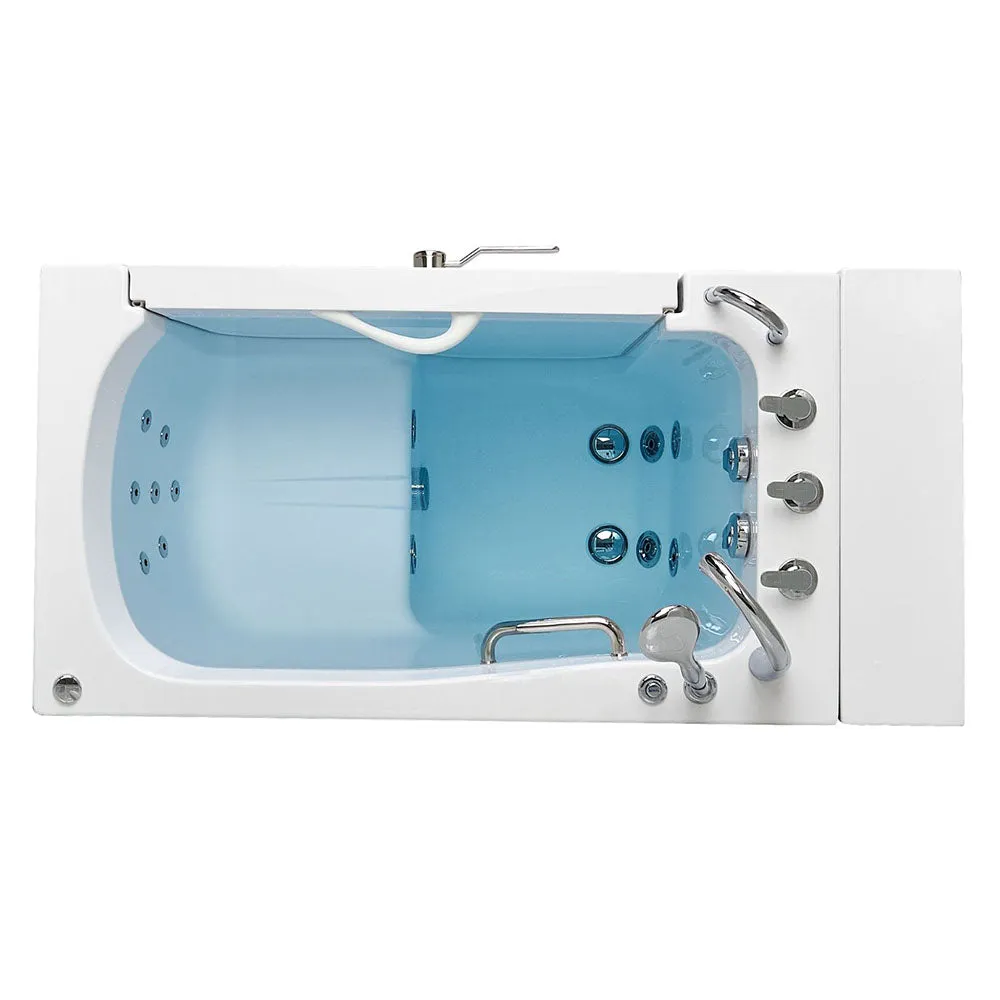 Ella Wheelchair Transfer 30"x52" Acrylic Hydro Massage Walk-In Bathtub with Left Outward Swing Door, 5 Piece Fast Fill Faucet