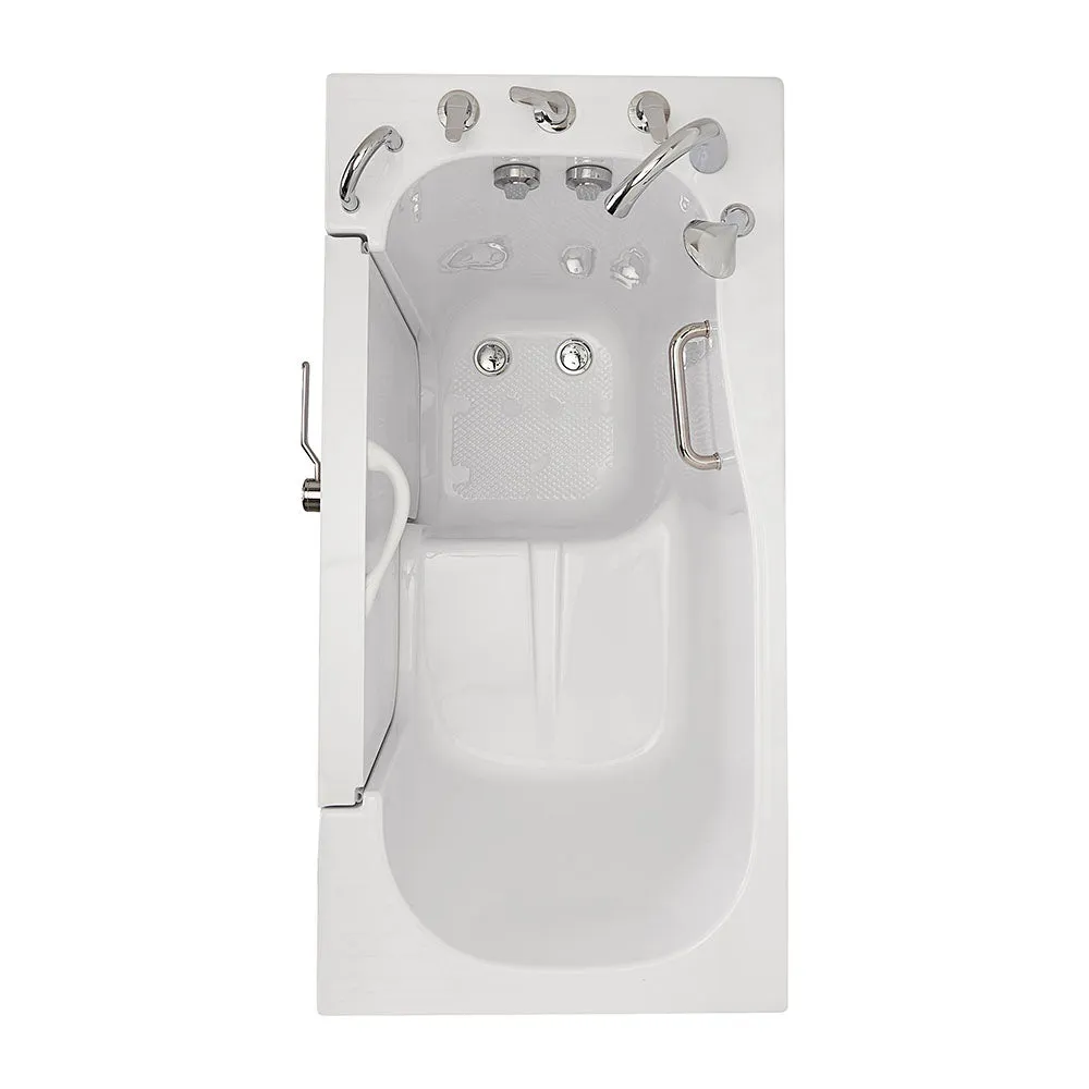 Ella Wheelchair Transfer 30"x60" Acrylic Soaking Walk-In-Bathtub, Left Outward Swing Door, Heated Seat,  5 Piece Fast Fill Faucet, 2" Dual Drain