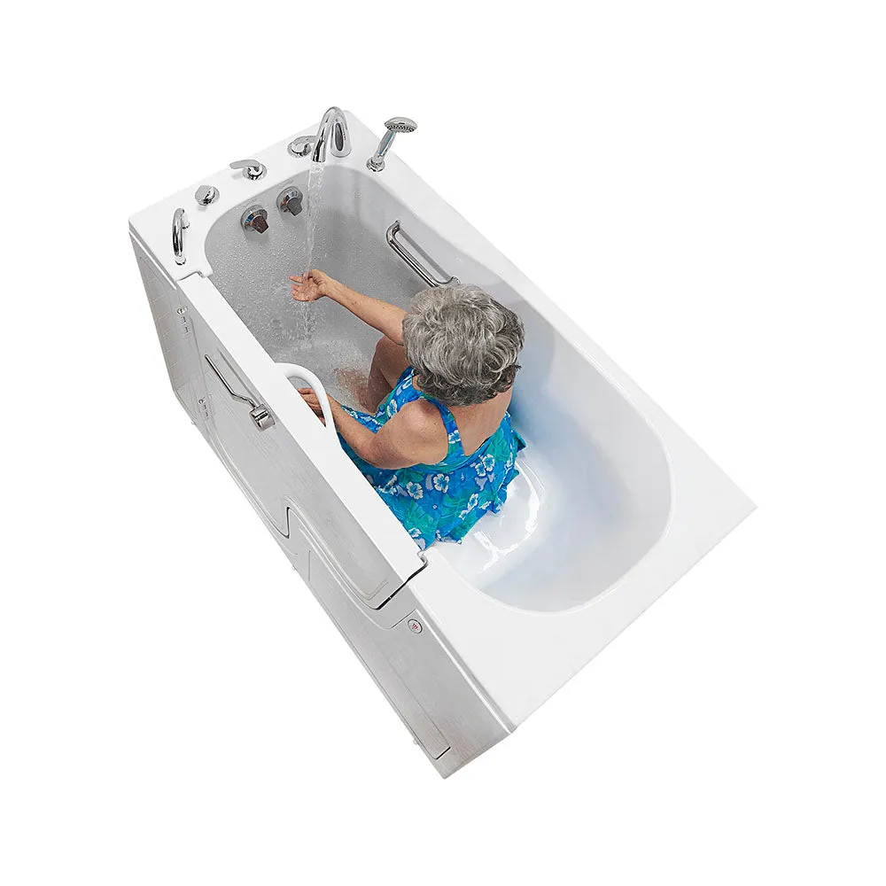 Ella Wheelchair Transfer 30"x60" Acrylic Soaking Walk-In-Bathtub, Left Outward Swing Door, Heated Seat,  5 Piece Fast Fill Faucet, 2" Dual Drain