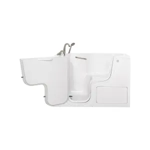 Ella Wheelchair Transfer 30"x60" Acrylic Soaking Walk-In-Bathtub, Left Outward Swing Door, Heated Seat,  5 Piece Fast Fill Faucet, 2" Dual Drain